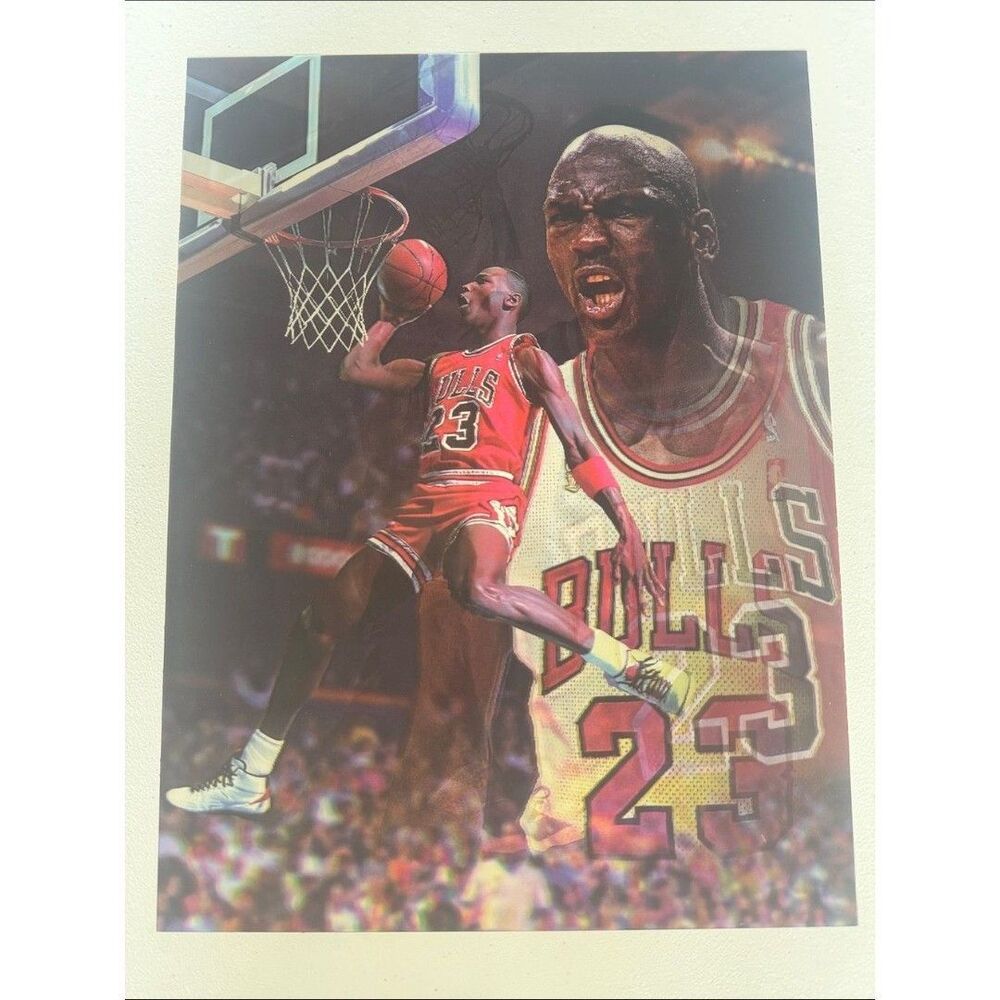 Michael Jordan Chicago Bulls Lenticular Basketball Poster - Premium Wall Art